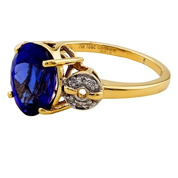 18ct gold Kyanite/Diamond Ring size N